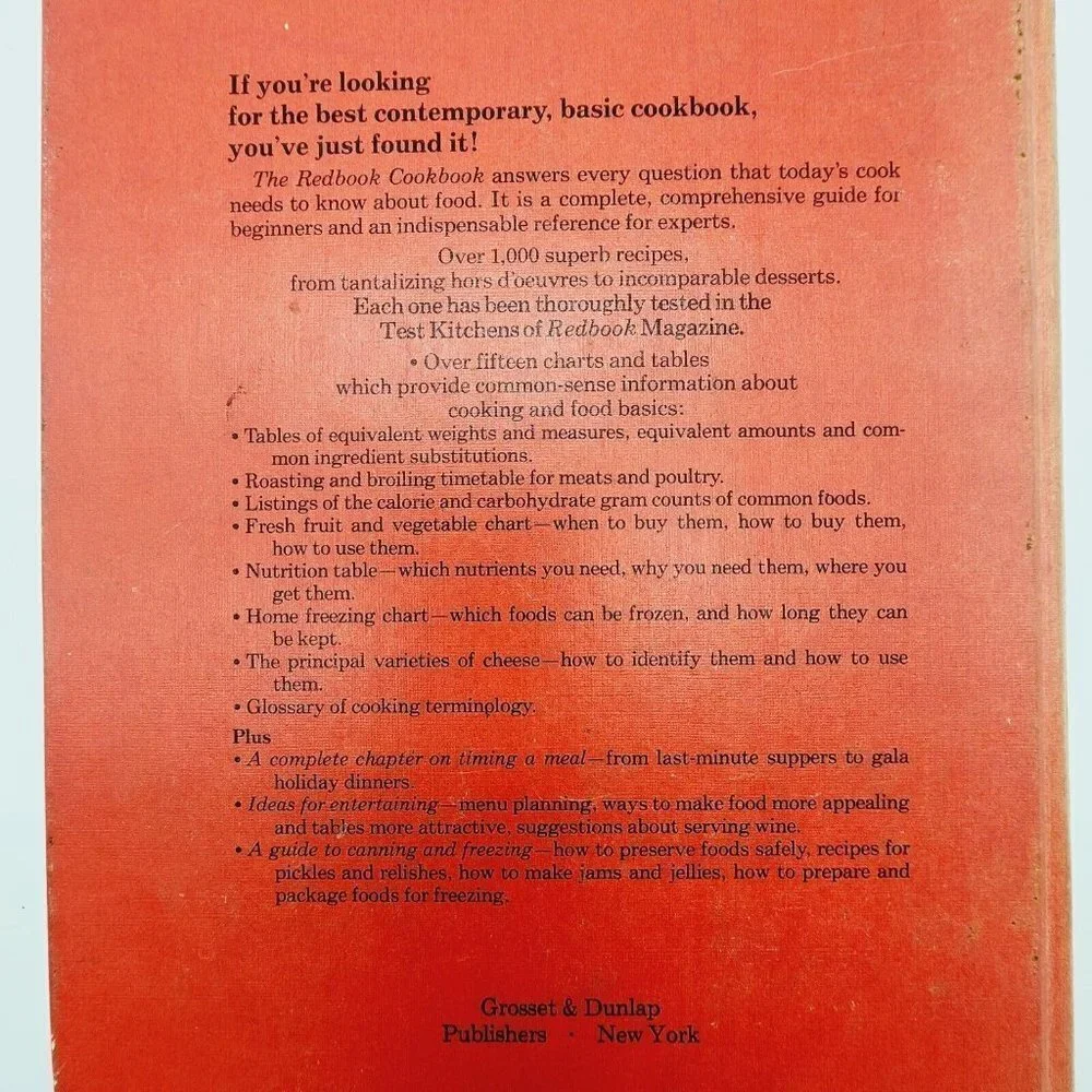 Vintage The Redbook Cookbook by Ruth Fairchild Pomeroy Hardcover 1976